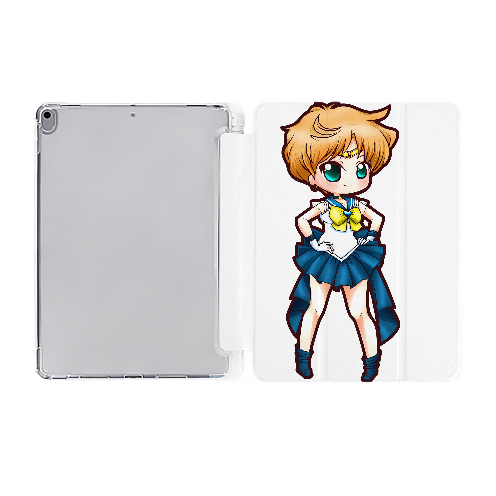 （画像用） 美少女戦士セーラームーン 天王はるか Sailor Moon Tenoh Haruka IPad ケース ペン収納付き 三つ折りスタンド PUレザー×シリコン 対応機種9.5/10.5/10.9インチ